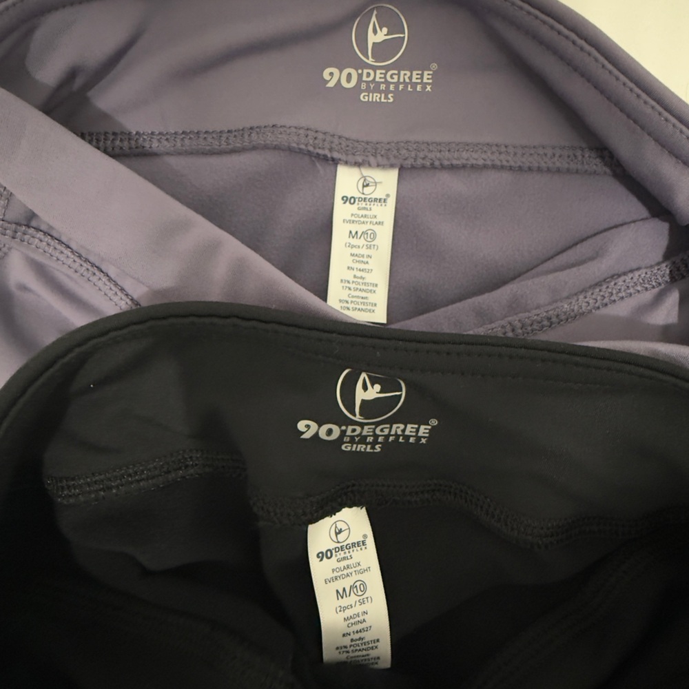 90 Degree By Reflex Lavender and Black Leggings size 10 - Picture 4 of 4